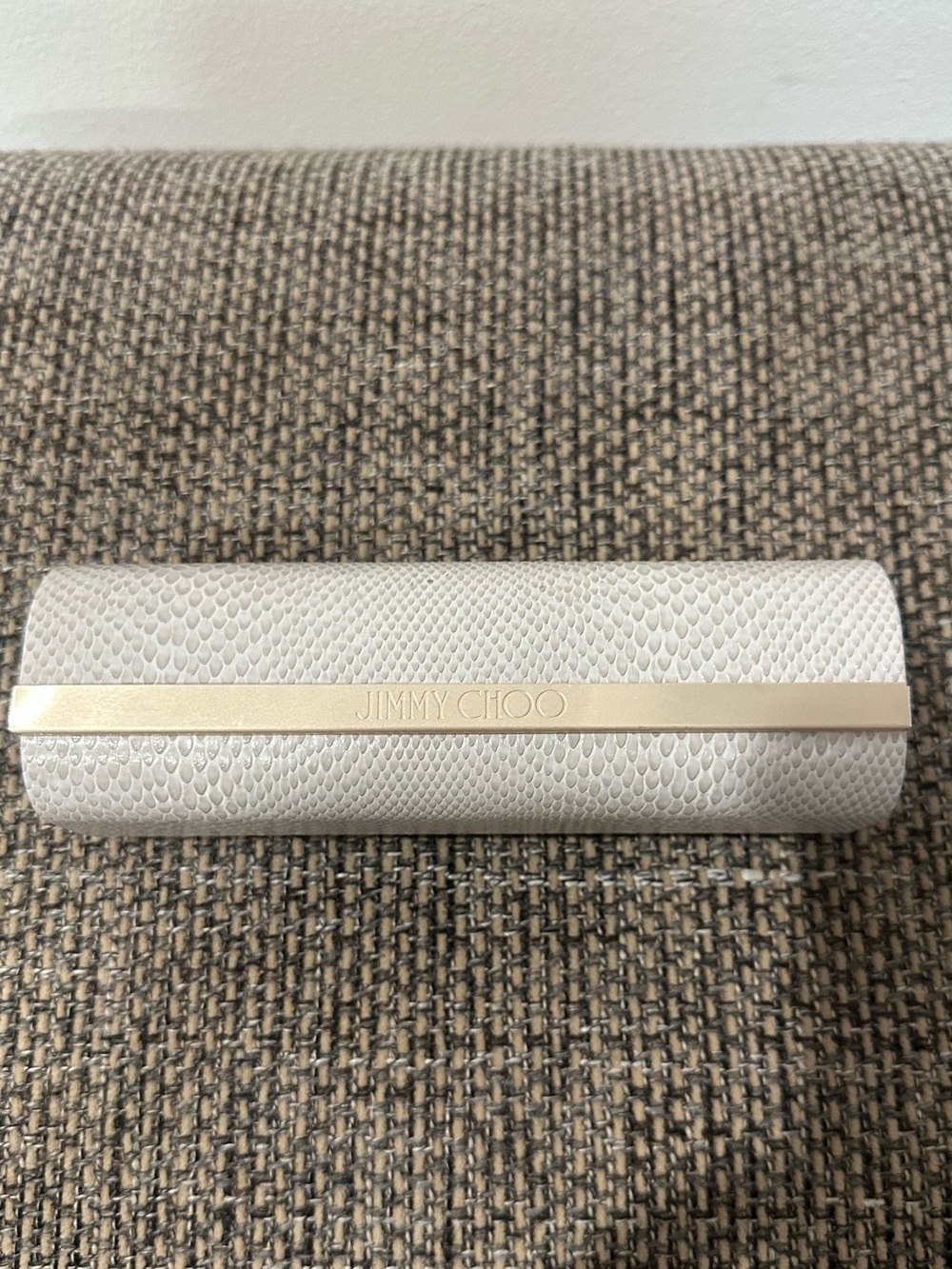 Jimmy Choo Cream Sunglasses / Eyeglasses Case with Snakeskin Design NWOT
